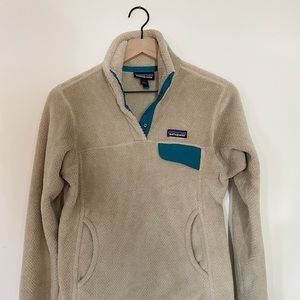 Patagonia Women's Re-Tool Snap-T® Fleece Pullover (Cream / Teal)